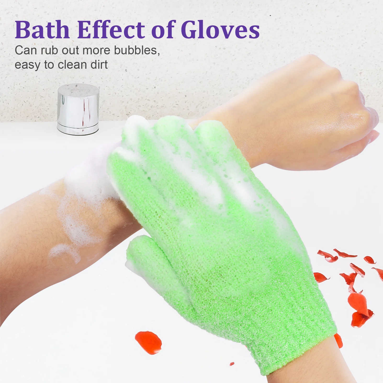 4 пары отшелушивающих перчаток для душа и ванны - Фотография_3