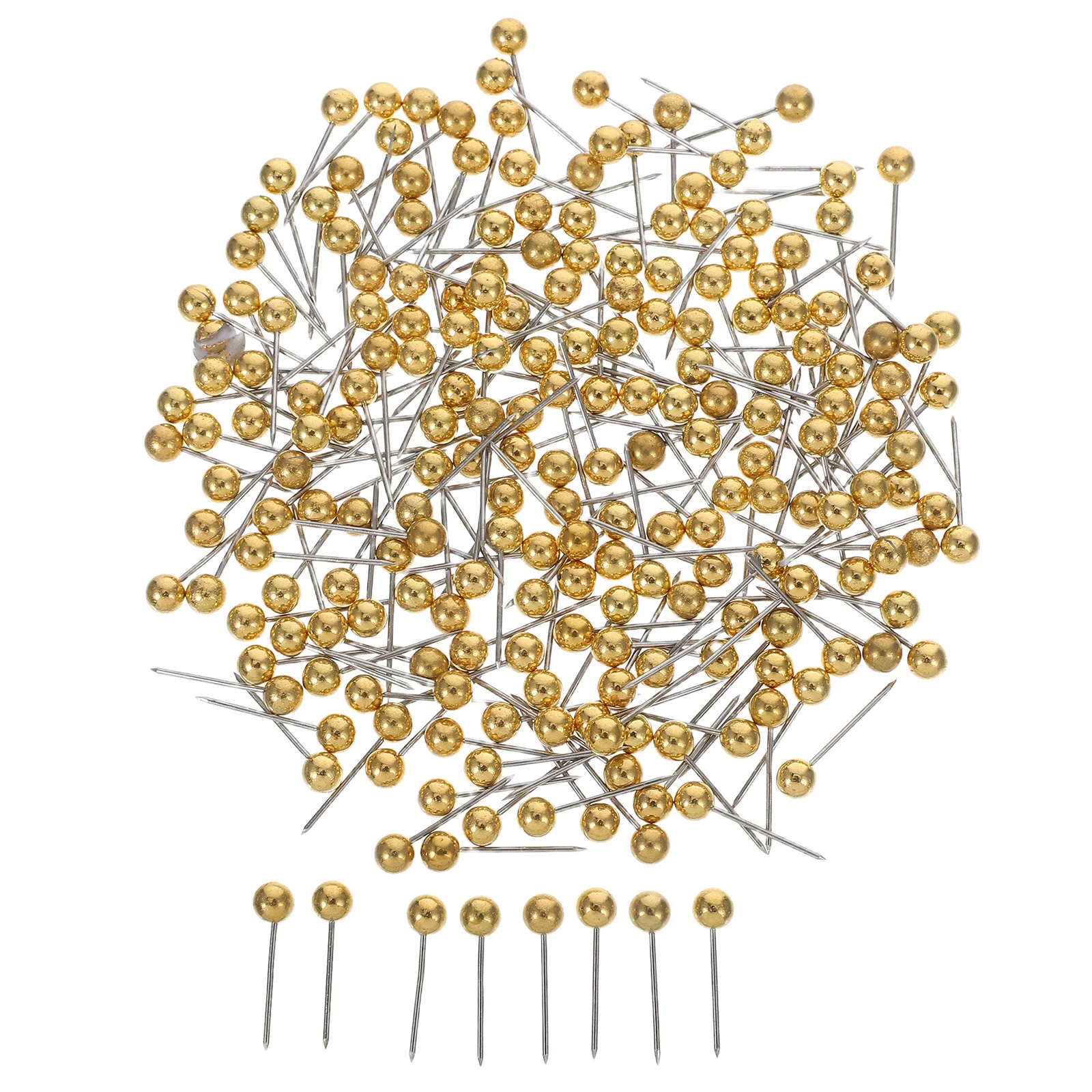 Металлические золотые кнопки с круглой шаровой головкой - Фотография_3