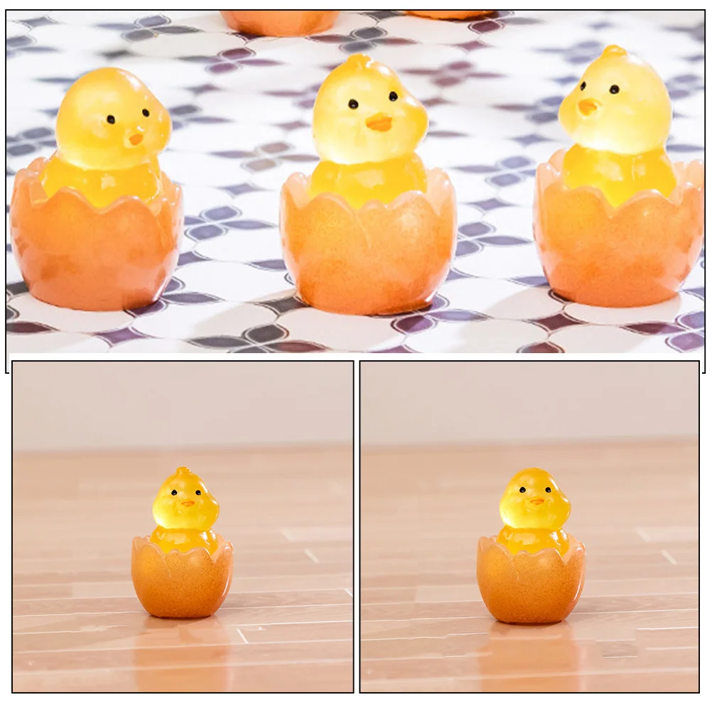 Миниатюрные смоляные светящиеся статуи цыплят-утки - Фотография_4