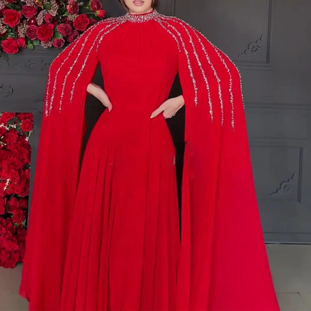 Скромное арабское вечернее платье в дубае с длинными рукавами - Фотография_4