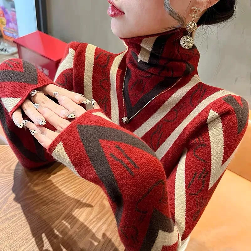 Женские темпераментные элегантные вязаные пуловеры - Фотография_4