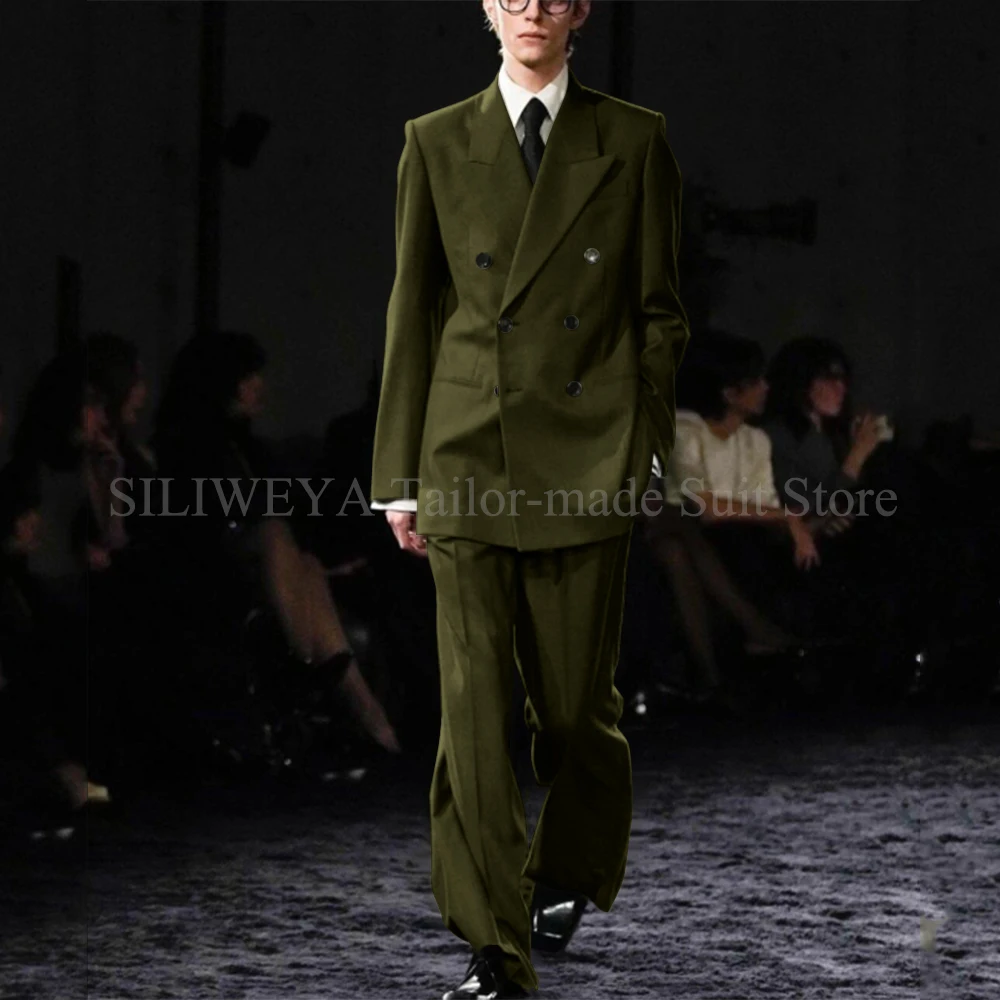 Умный повседневный серый костюм для мужчин - Фотография_5