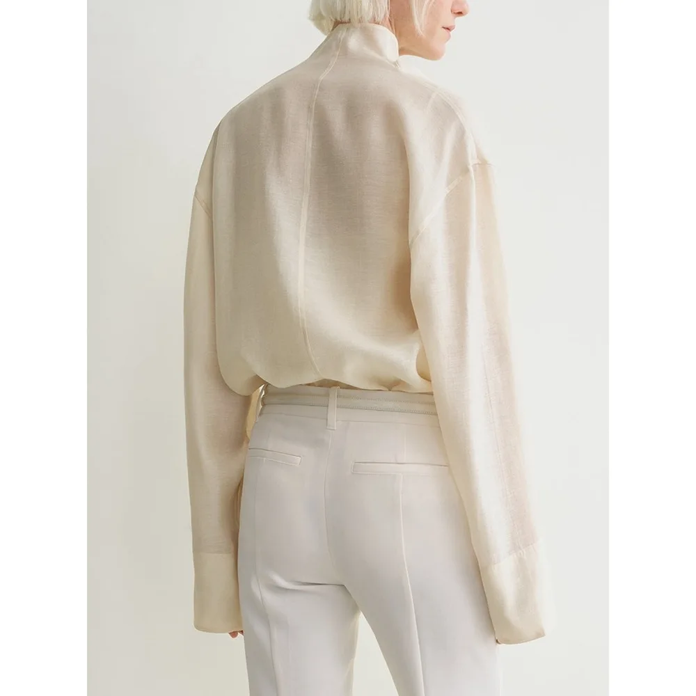 Новый стиль, рубашка с воротником и сложенным воротником - Фотография_2