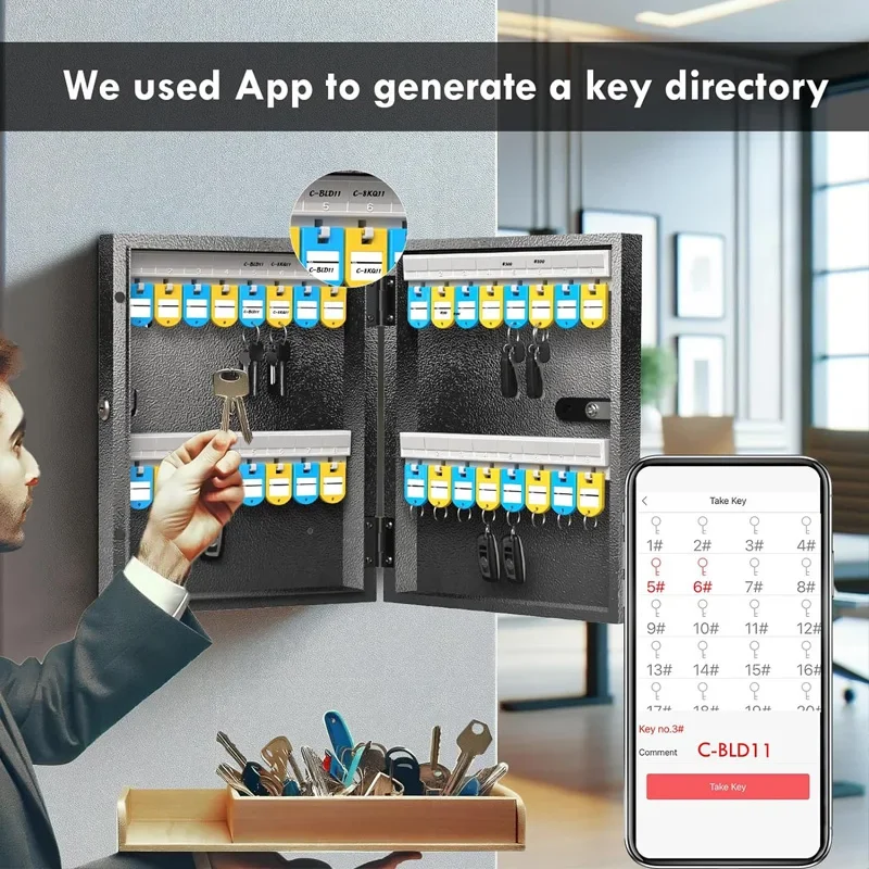 Wehere 32 key safe box with dual lock - Фотография_3