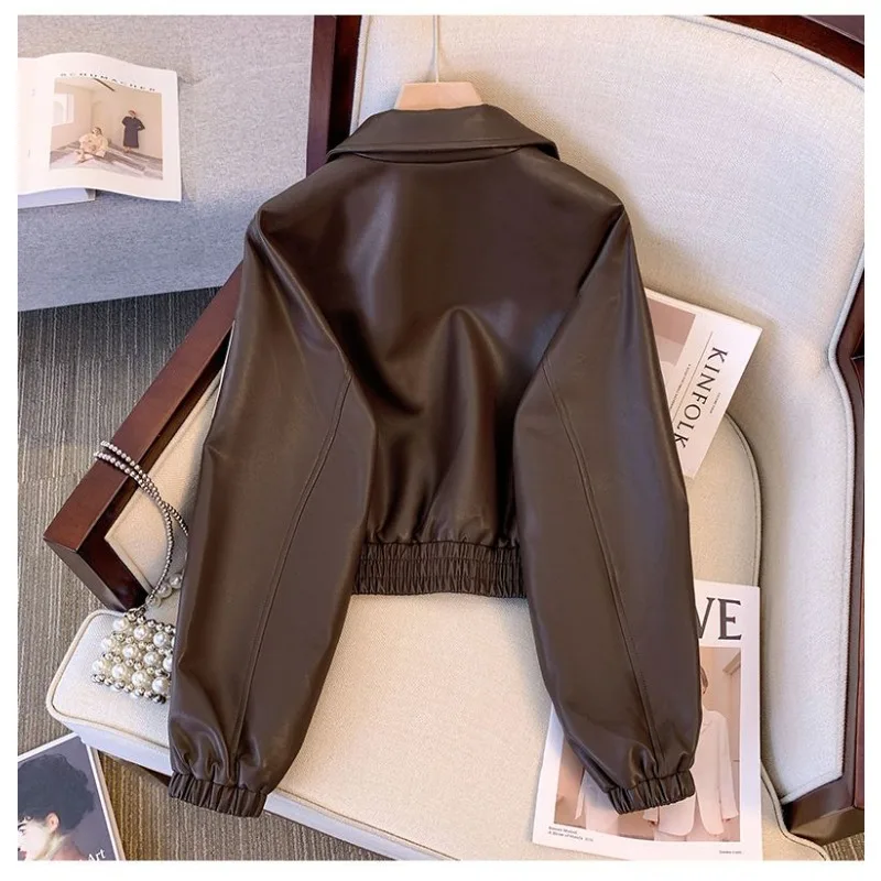 Женская высококачественная кожаная куртка - Фотография_5