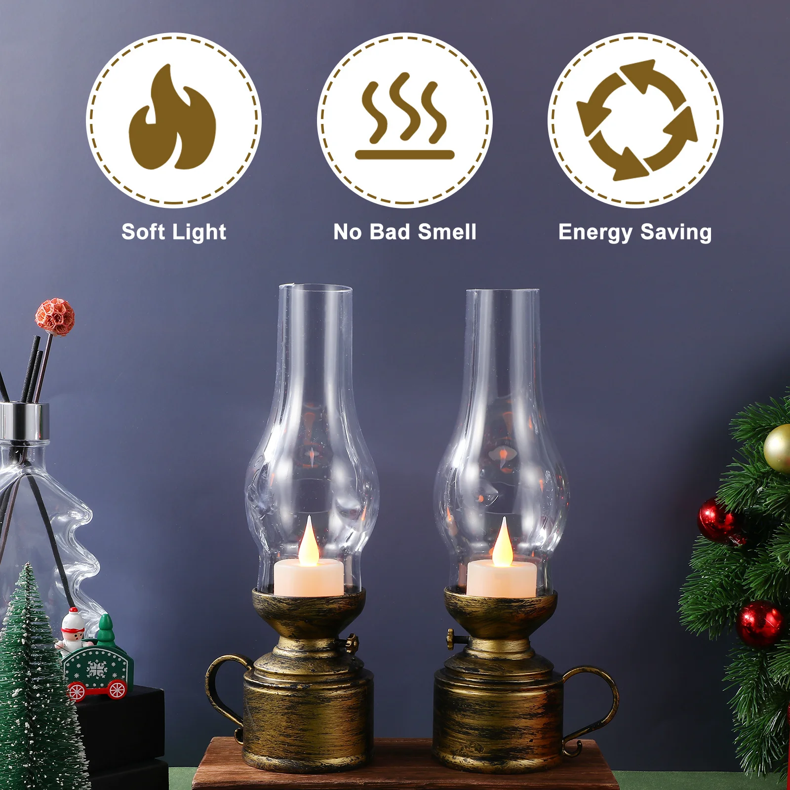 Ретро лампа, светодиодный винтажный фонарь - Фотография_4