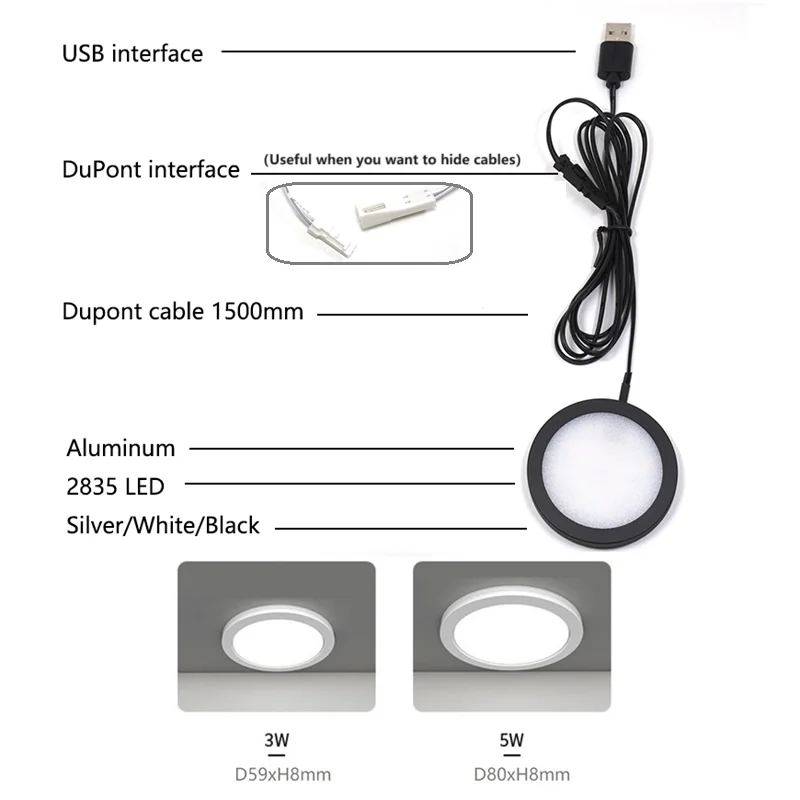 Etrnled usb 5v светодиодный прожектор для интерьера шкафа - Фотография_2