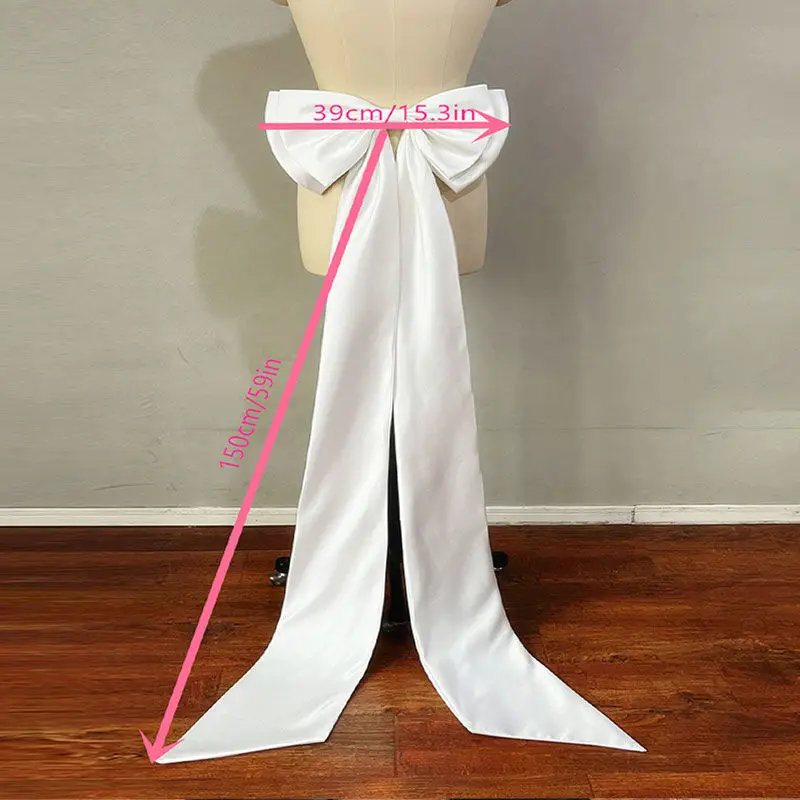 Атласные аксессуары для свадебного платья с большим бантом - Фотография_3