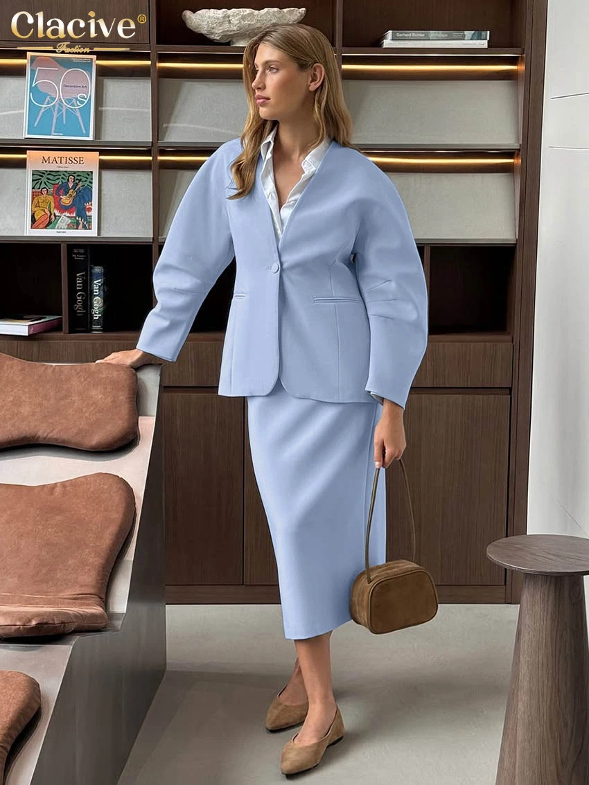 Clacive модный свободный синий - Фотография_3