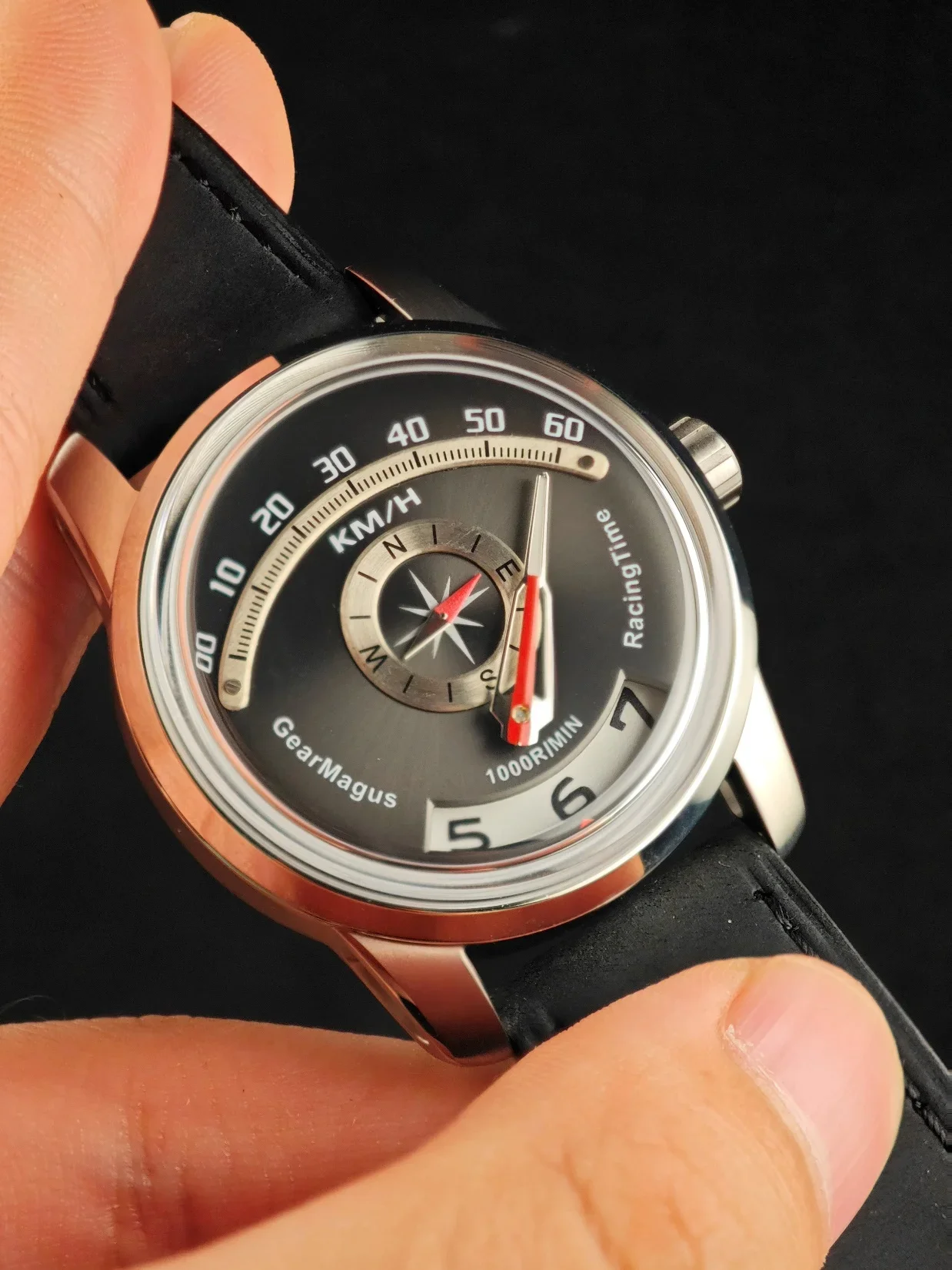 Мужские механические часы racing time jumping с сапфировым стеклом - Фотография_5