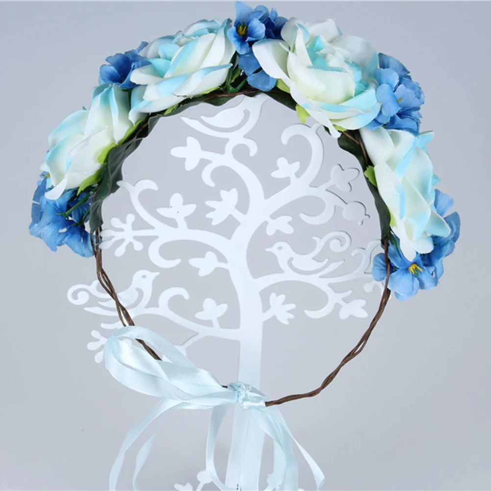 Повязка на голову с синим цветком - Фотография_6