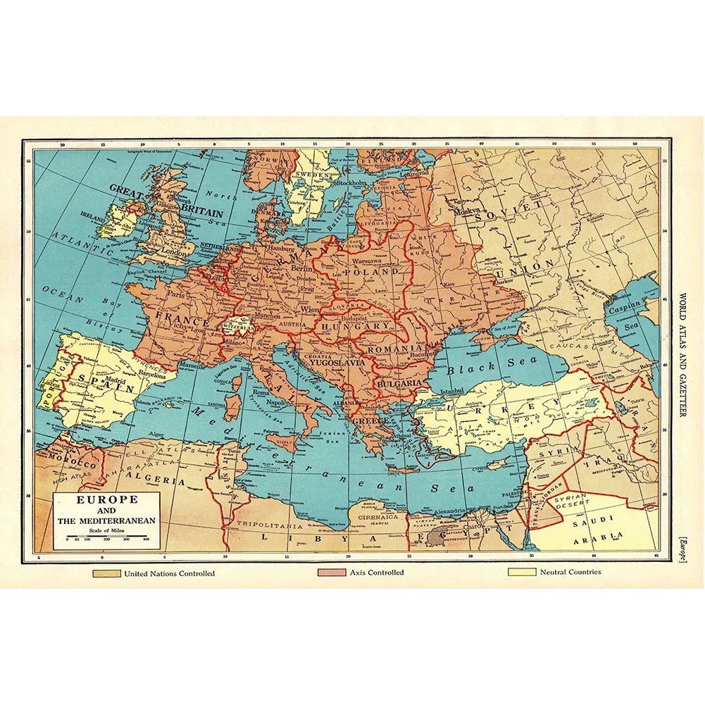 Винтажная карта европы 121 - Фотография_4