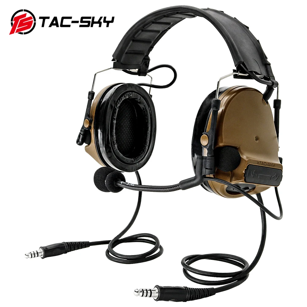 Tac-sky comta iii тактическая гарнитура с двойной связью