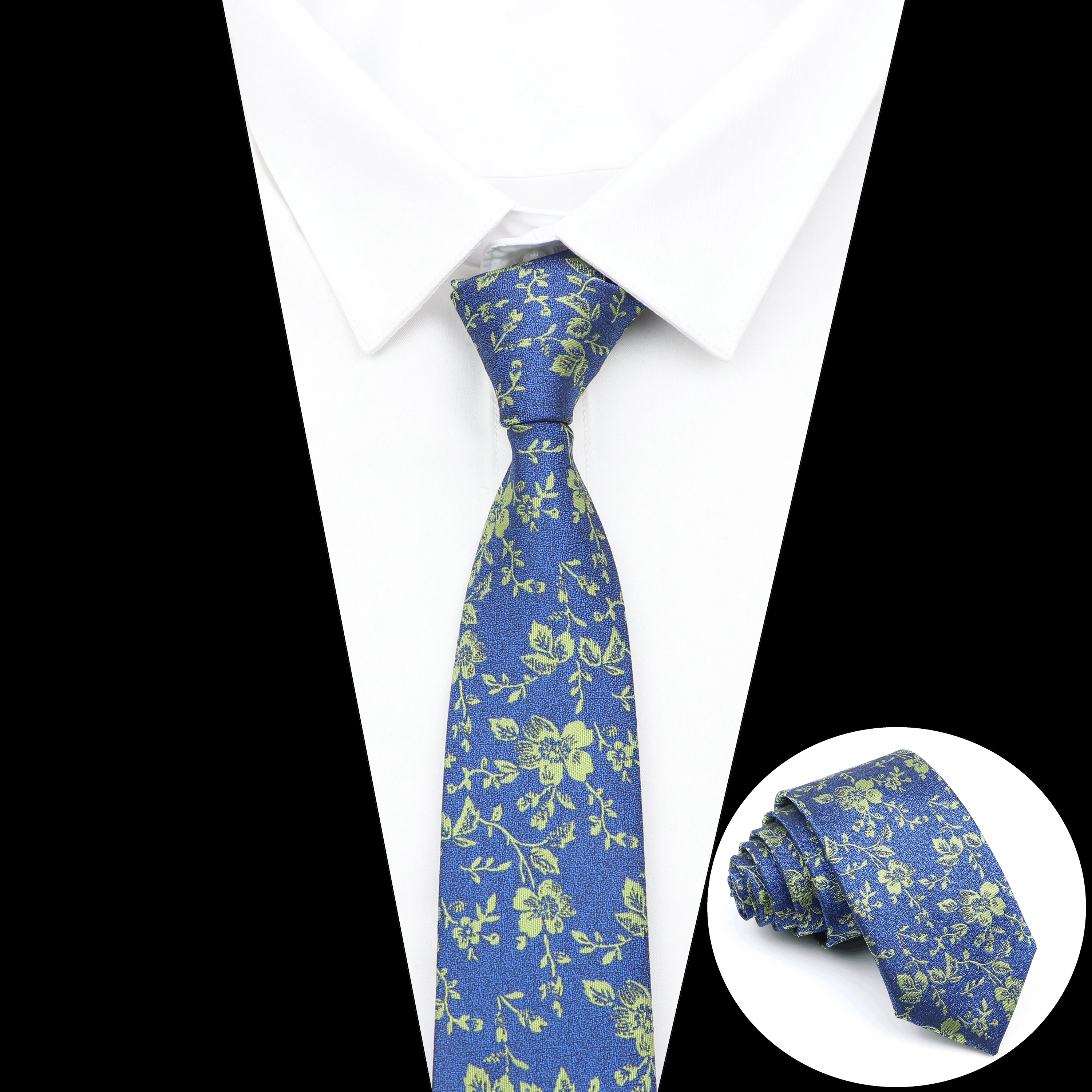 Галстук жаккардовый мужской с цветочным принтом - Фотография_3