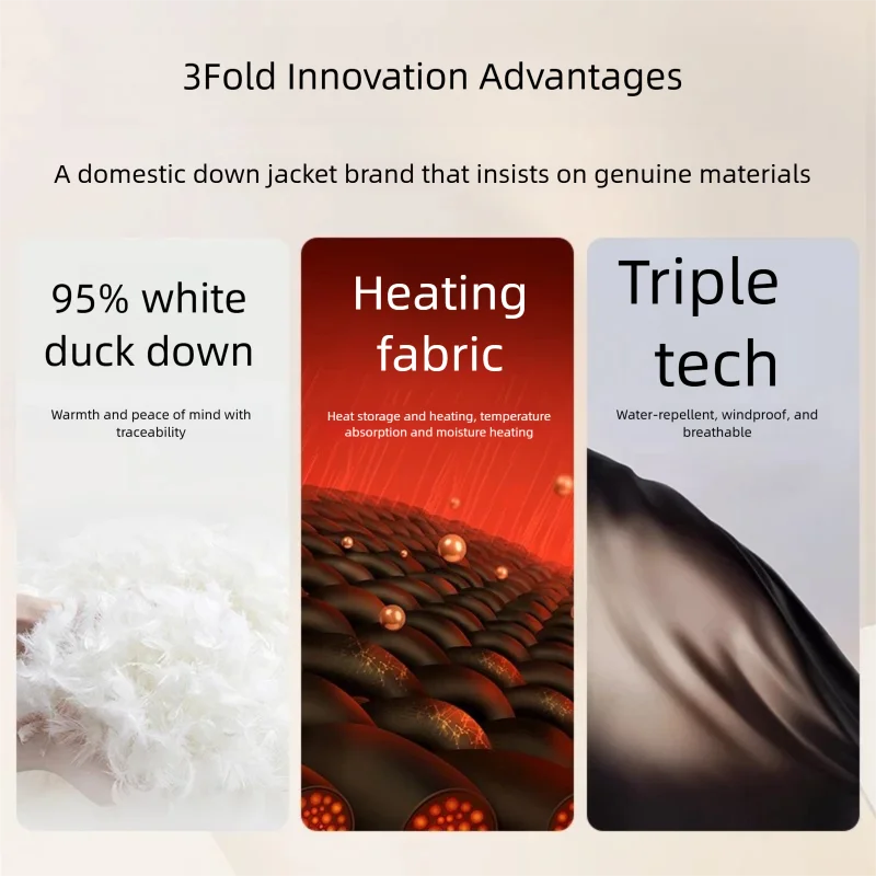 Женский толстый теплый свободный пуховик на белом утином пуху - Фотография_6