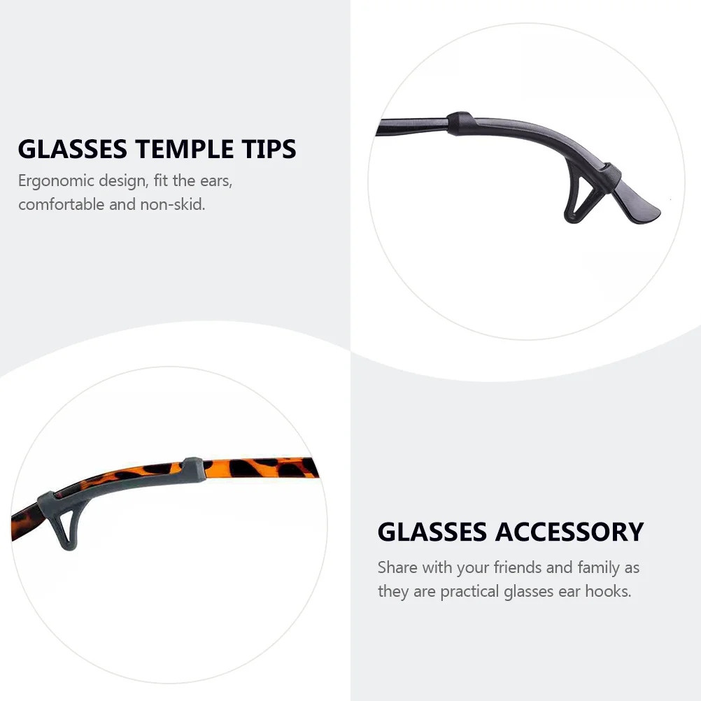 1 комплект противоскользящих силиконовых ушных крючков для очков - Фотография_2