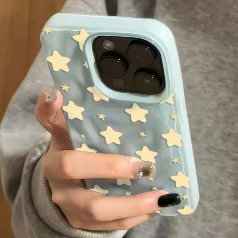 Милый чехол для телефона с синими и желтыми звездами для iphone 17air 16