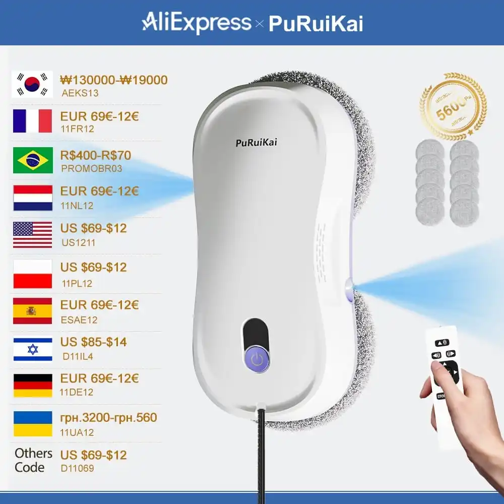 Puruikai робот для мытья окон автоматический