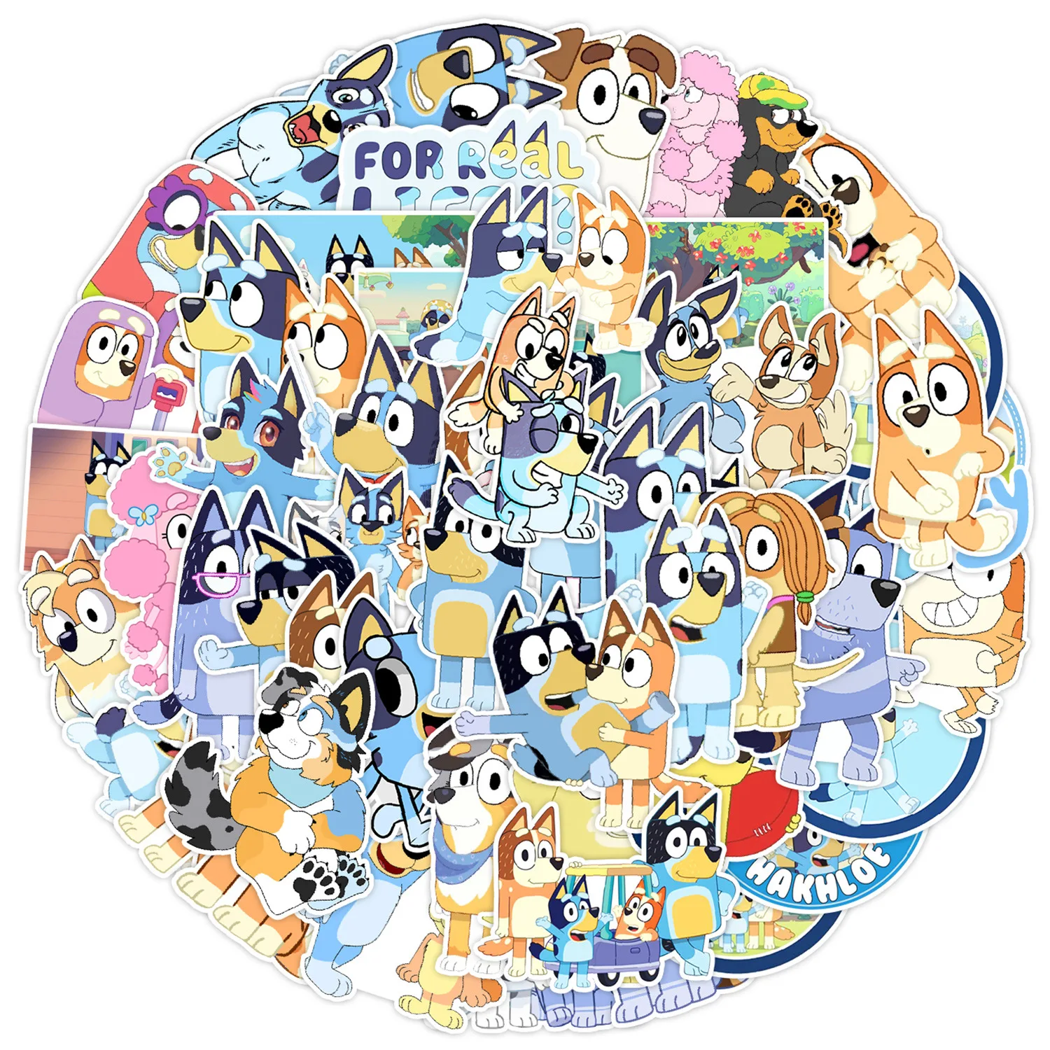 50pcs bluey dog bingo stickers - Фотография_2