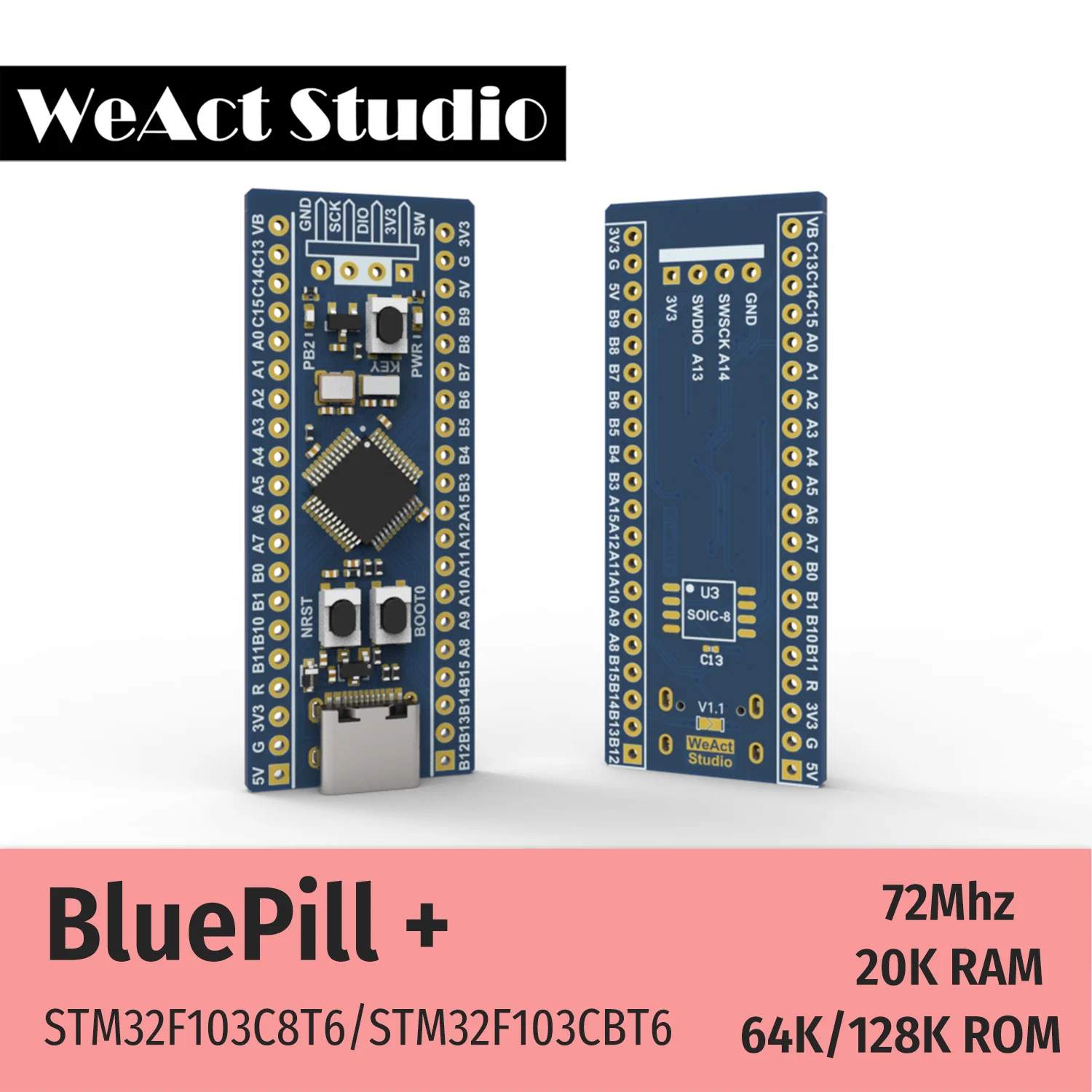 Weact stm32f103c8t6 stm32f103cbt6 - Фотография_3
