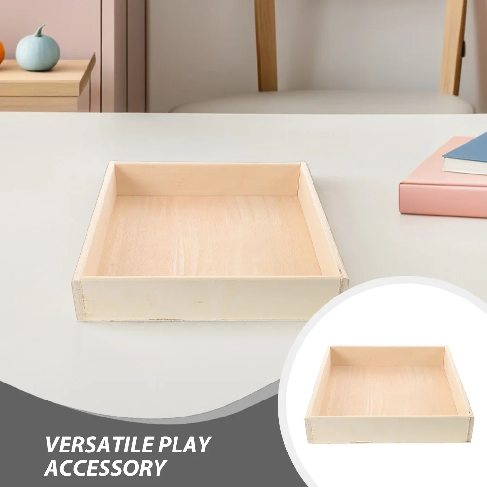 Деревянный настольный квадратный ящик для хранения песка - Фотография_4