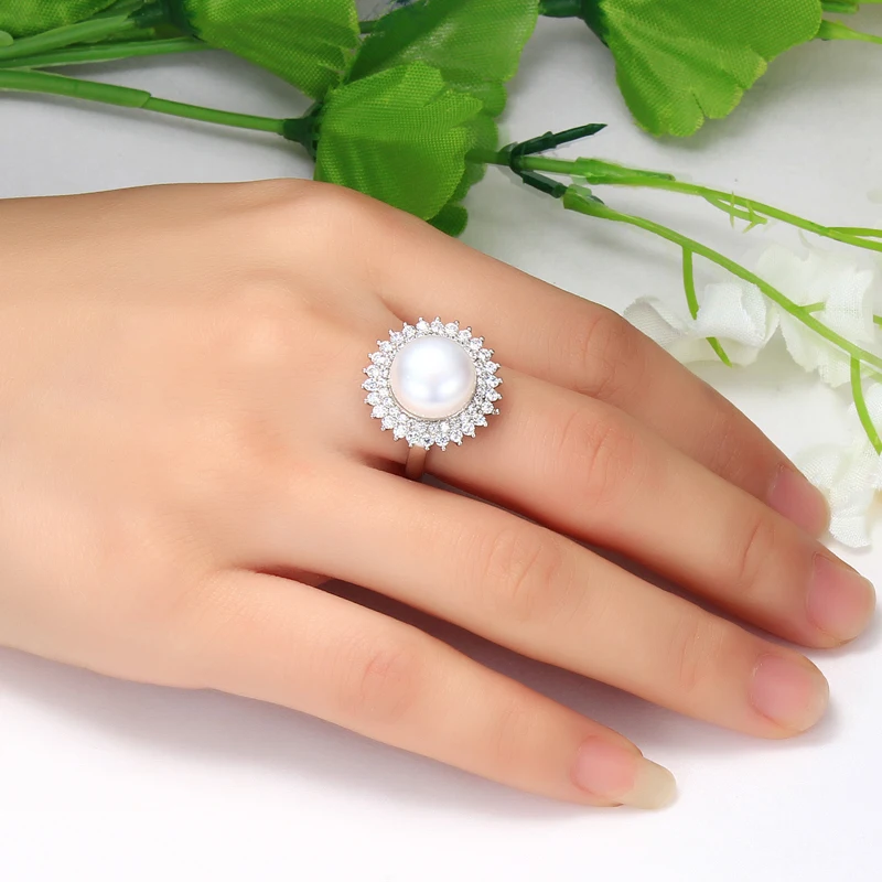 Ywyc 10-11 мм кольца с натуральным пресноводным культивированным жемчугом - Фотография_5