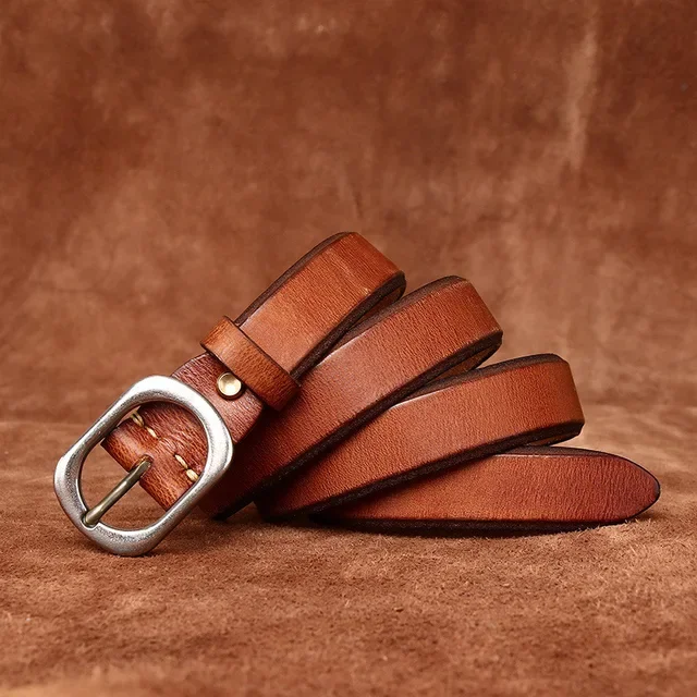 Ремень из натуральной воловьей кожи для модных дам