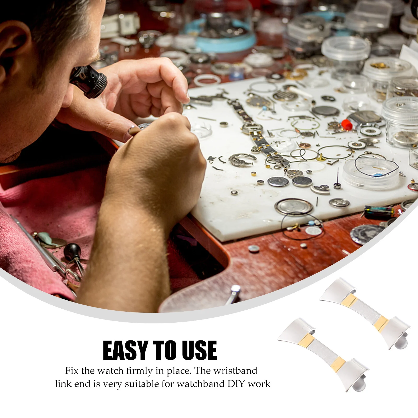 1 пара ремешка для часов из нержавеющей стали