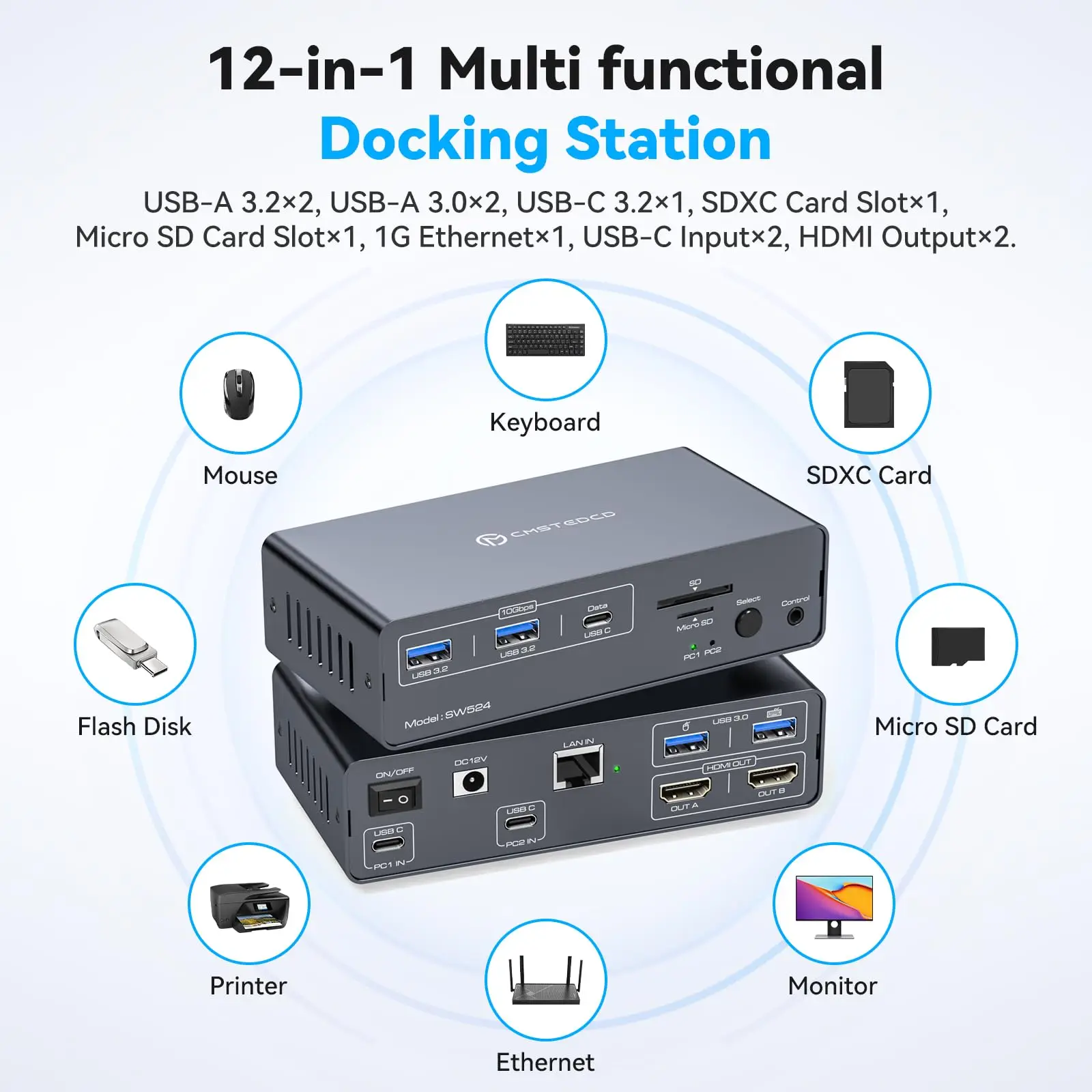 Док-станция usb c hdmi kvm 4k60 гц - Фотография_5