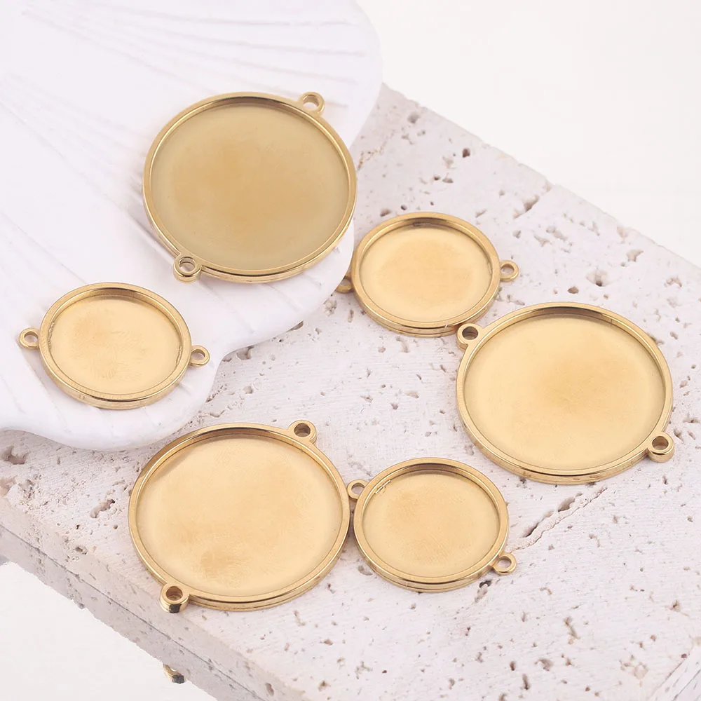 Пустой кабошон из смолы с двумя отверстиями - Фотография_3