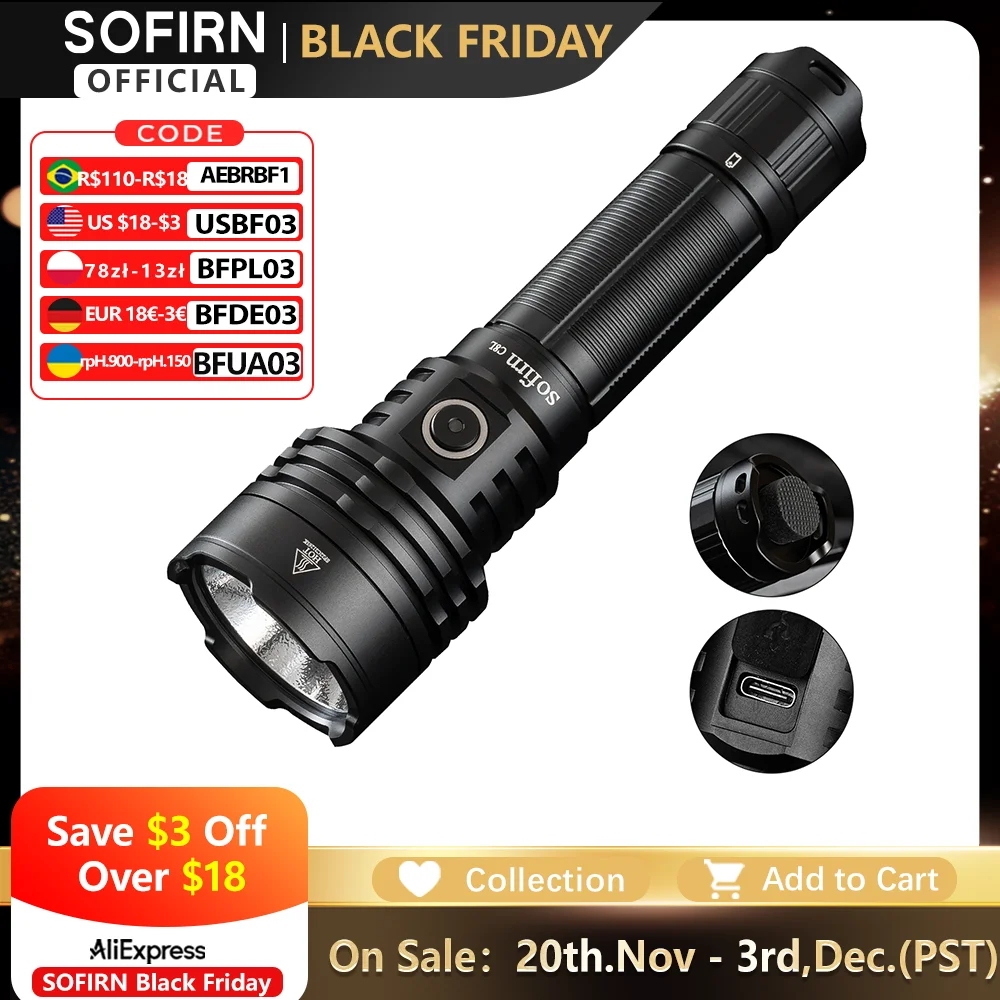 Sofirn c8l 21700 фонарик мощный