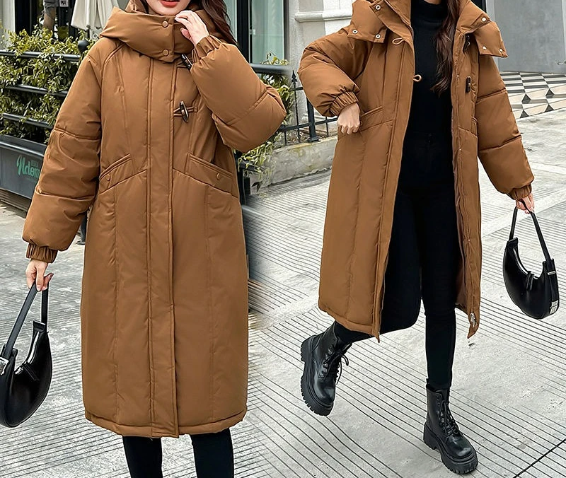 Новая зимняя длинная хлопковая куртка для женщин