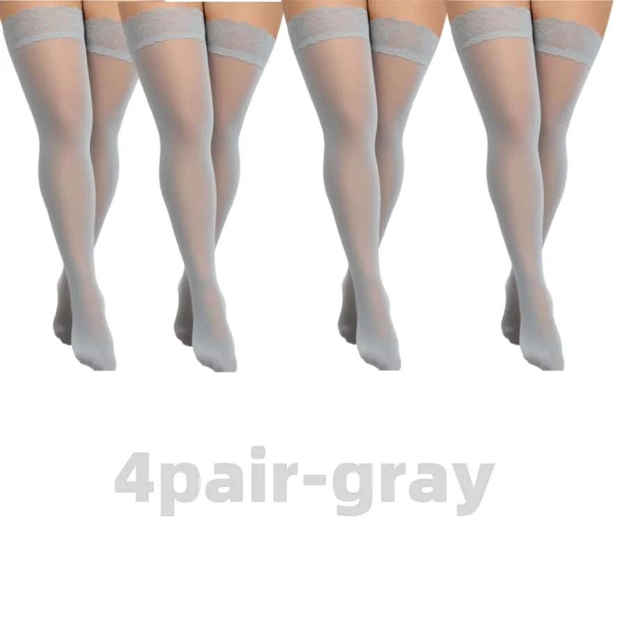 Эластичные кружевные чулки выше колена - Фотография_4