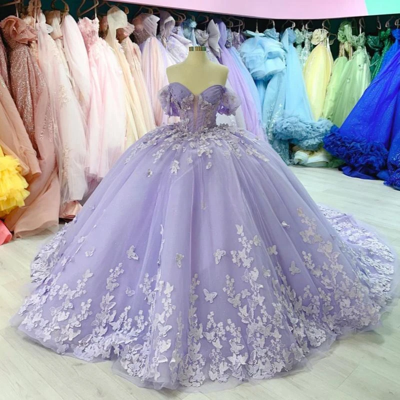 Сиреневое платье quinceanera