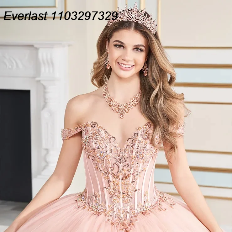 Evlast индивидуальное румяно-розовое платье quinceanera - Фотография_3