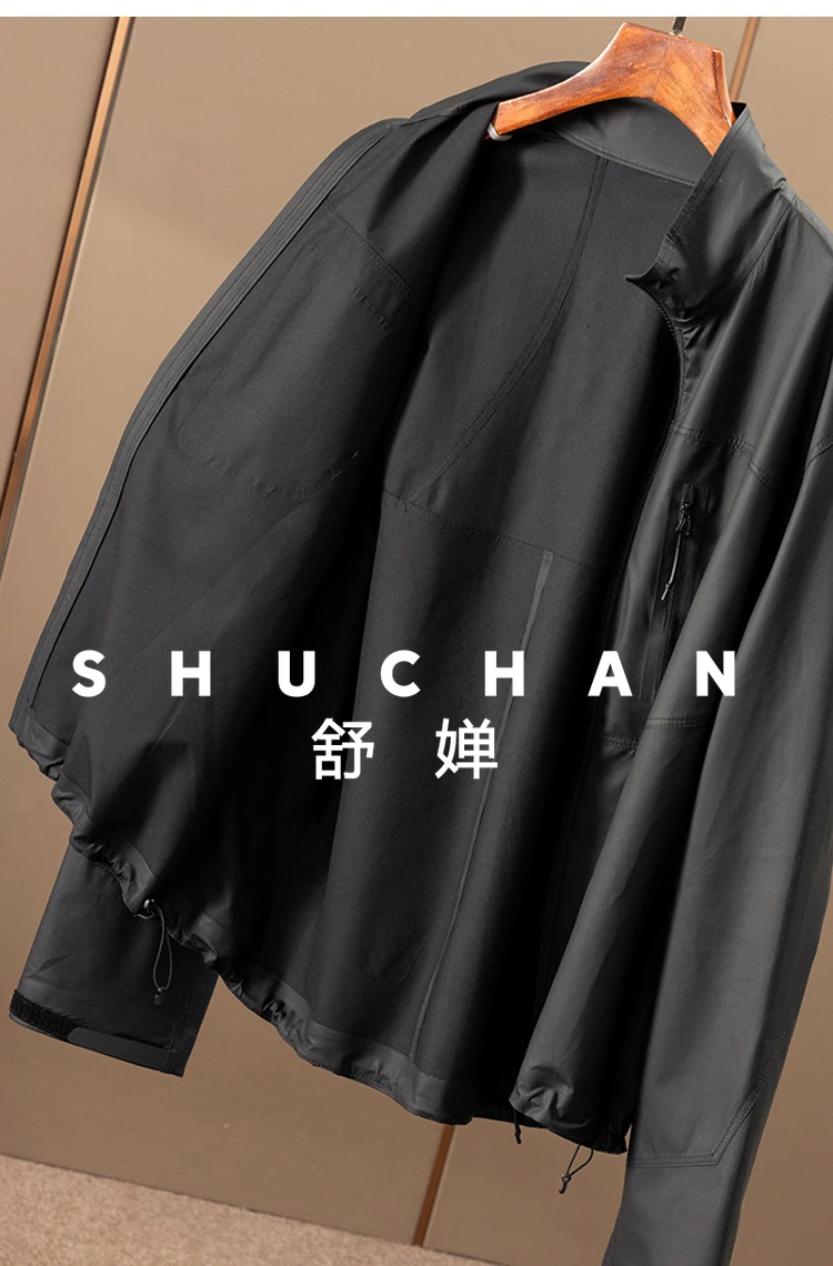 Огромная тонкая кожаная куртка из овчины с воротником-стойкой - Фотография_5