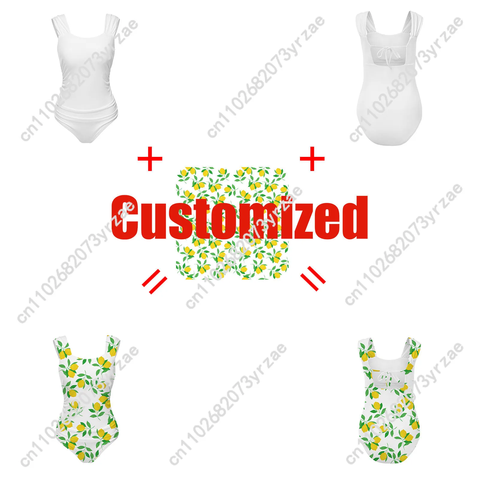 Цельный купальник в белую полоску с широкими бретелями - Фотография_5