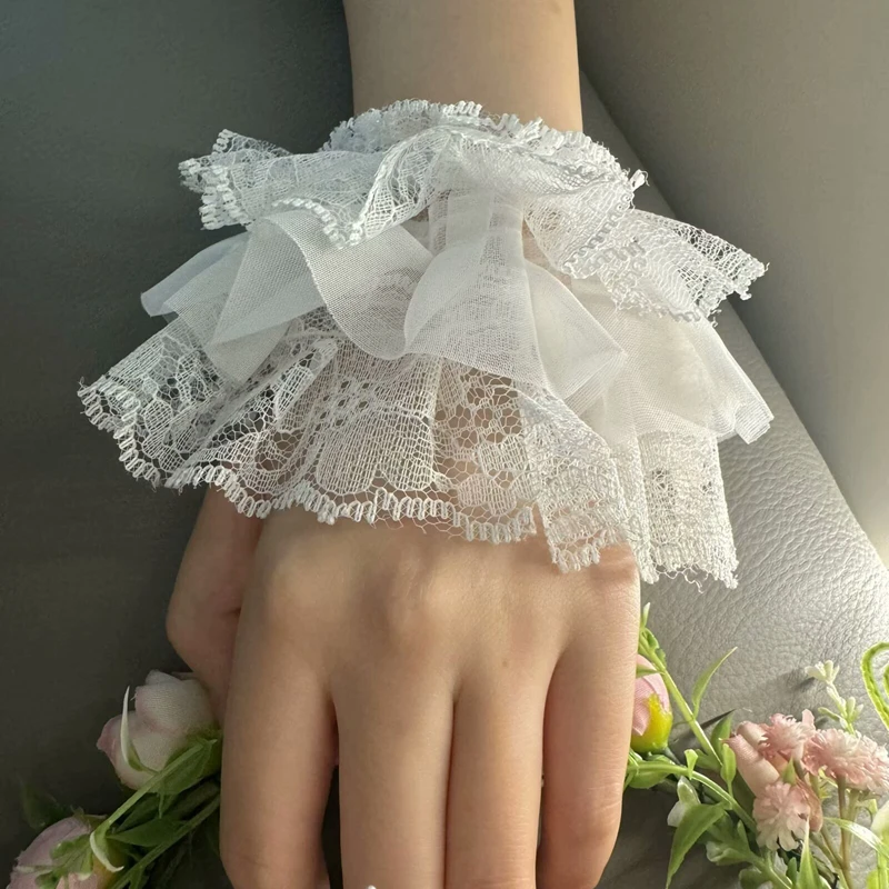 Короткие многослойные кружевные искусственные рукава для девочек