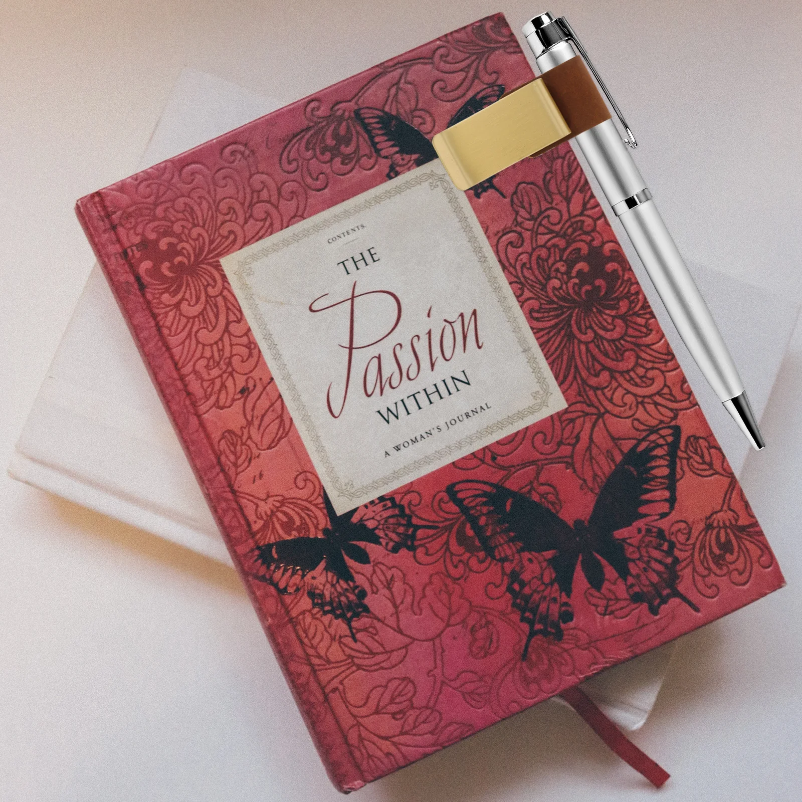 Зажим для ручки, блокнот из воловьей - Фотография_4