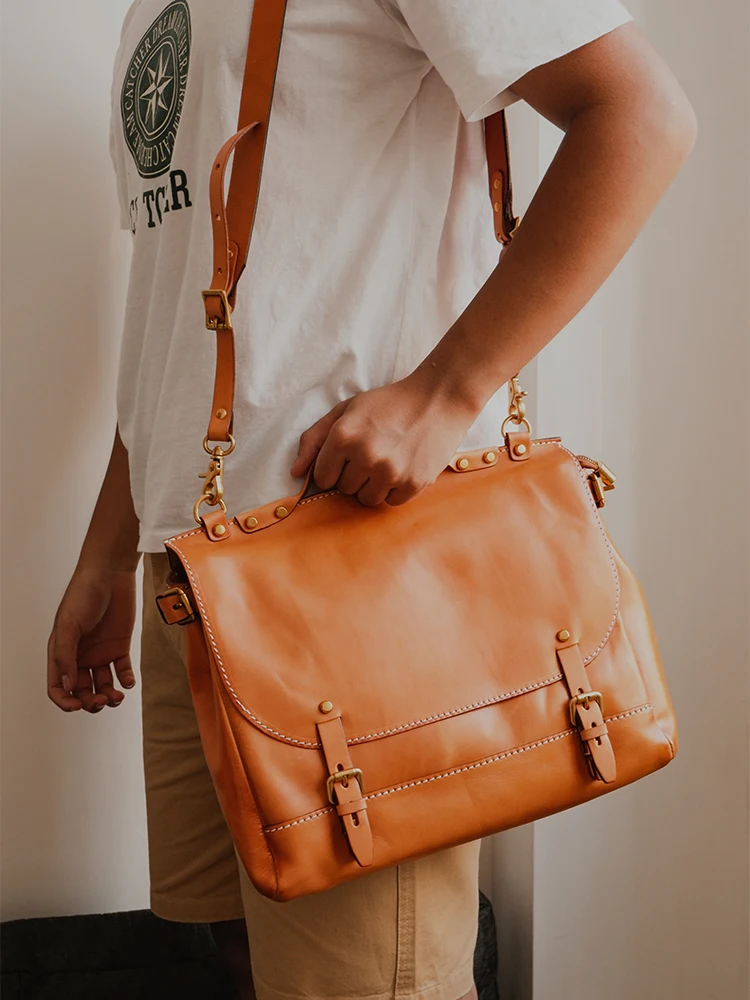 Pndme винтажный высококачественный мужской портфель из натуральной кожи