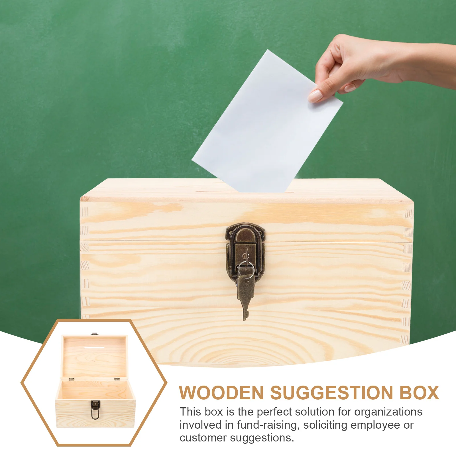 Запираемая деревянная коробка для пожертвований - Фотография_5