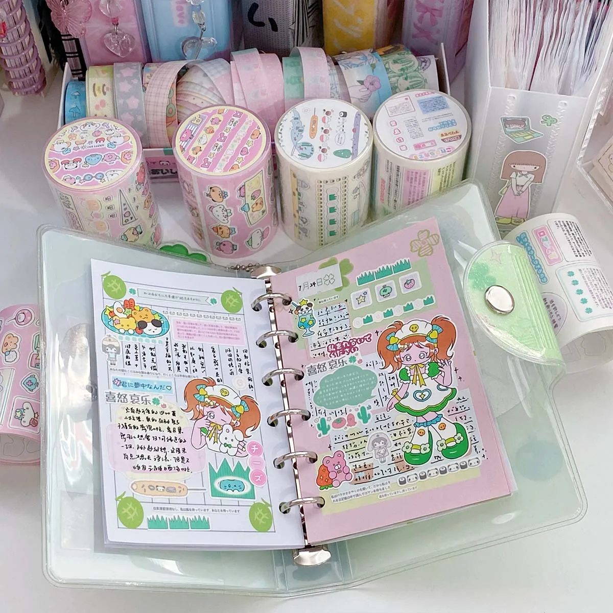 Kawaii washi tape die cut декоративная - Фотография_4