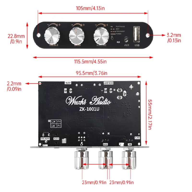 Новый оригинальный dc9-24v zk-1001u моно 100 вт bluetooth 5 - Фотография_2