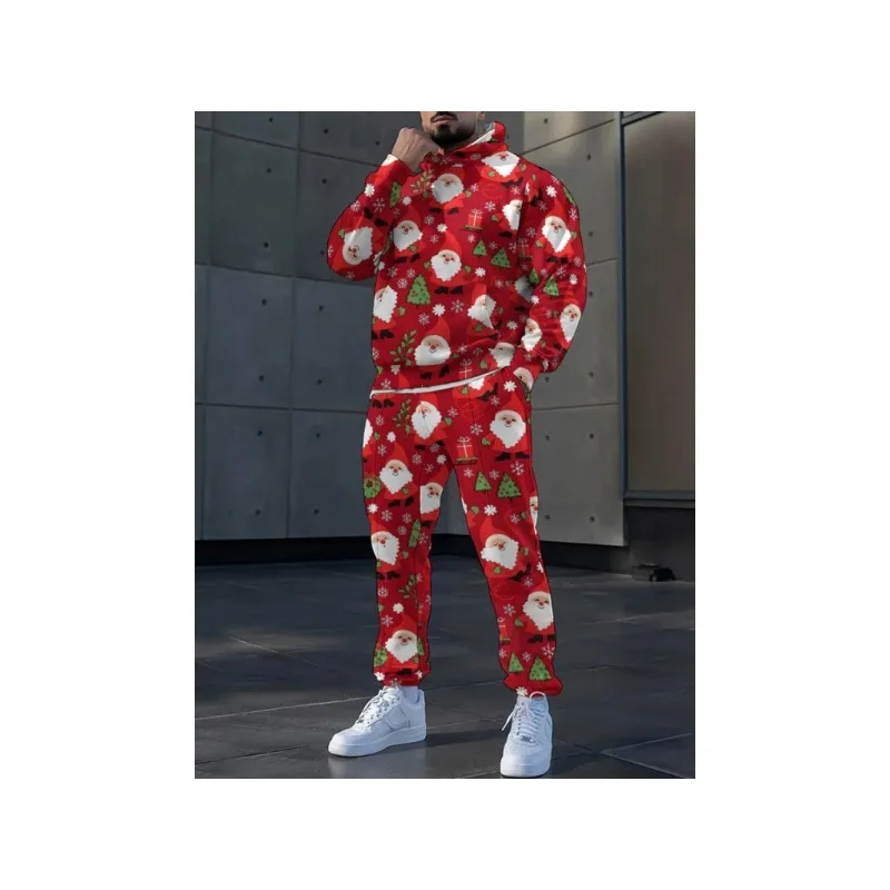 Свободный 3d мужской комплект с капюшоном - Фотография_6