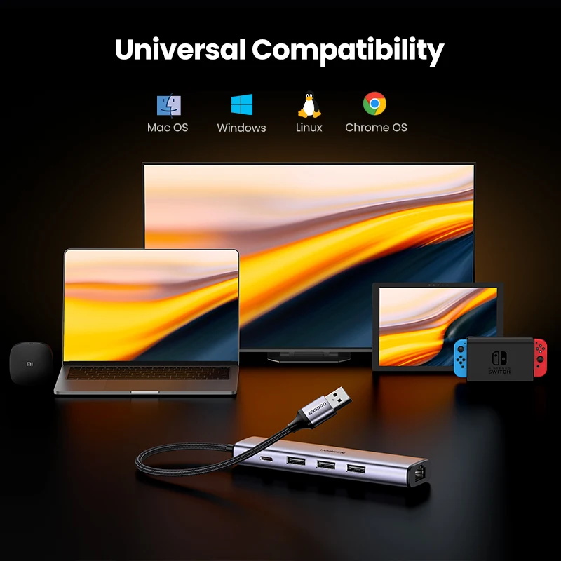 Ugreen usb ethernet адаптер 5-в-1 1000/100/10 мбит/с usb3 - Фотография_6