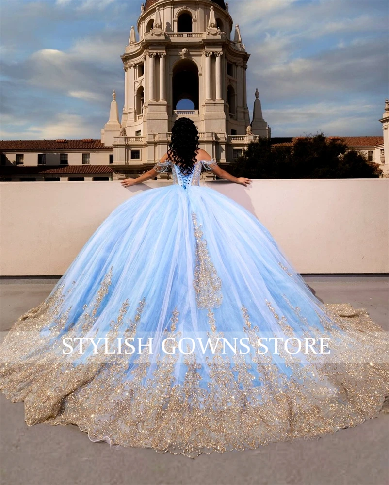 Синие платья quinceanera с кисточками - Фотография_5