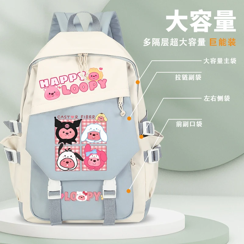 Miniso little beaver ruby рюкзак женский с милым модным принтом - Фотография_3