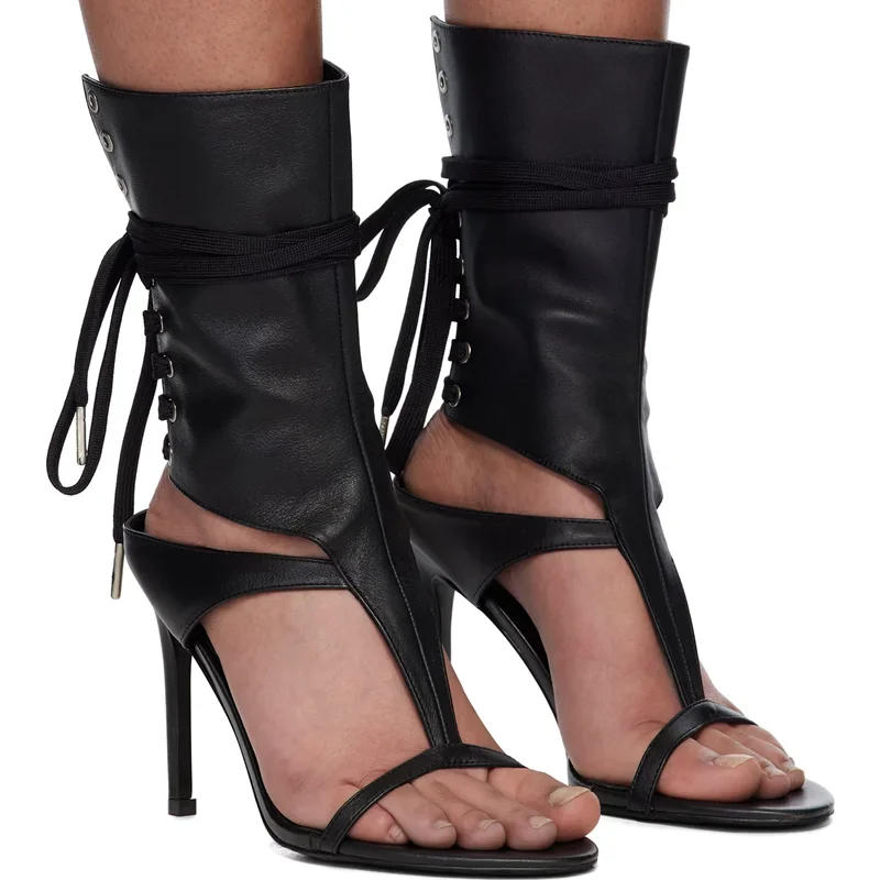 Кожаные сандалии mette one word с ремешком