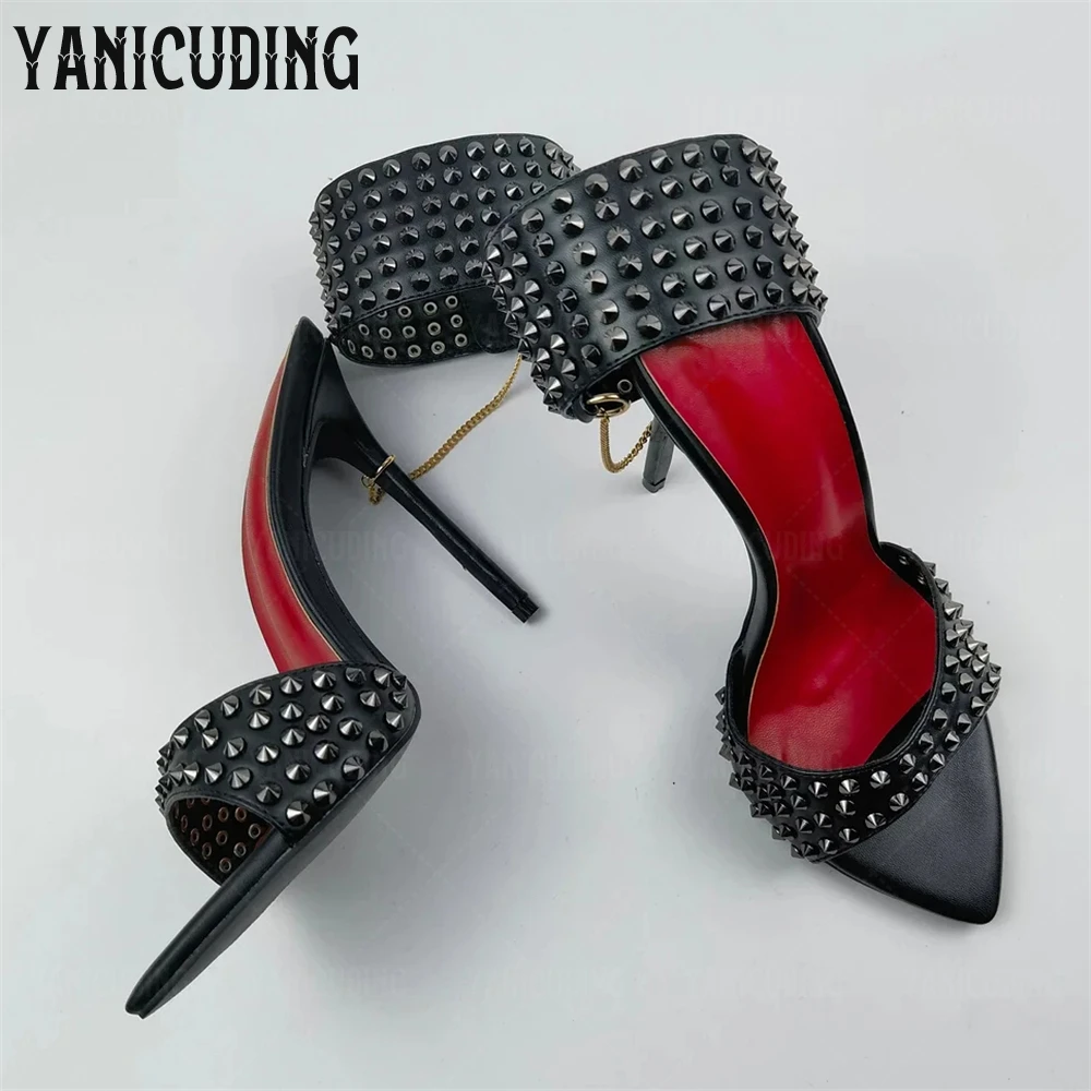 Сексуальные сандалии на шпильке в стиле панк - Фотография_6