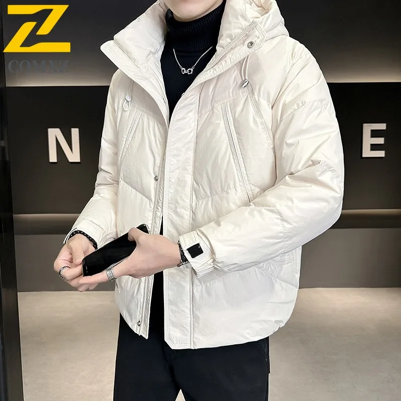 Comxz новый мужской короткий пуховик с капюшоном - Фотография_4